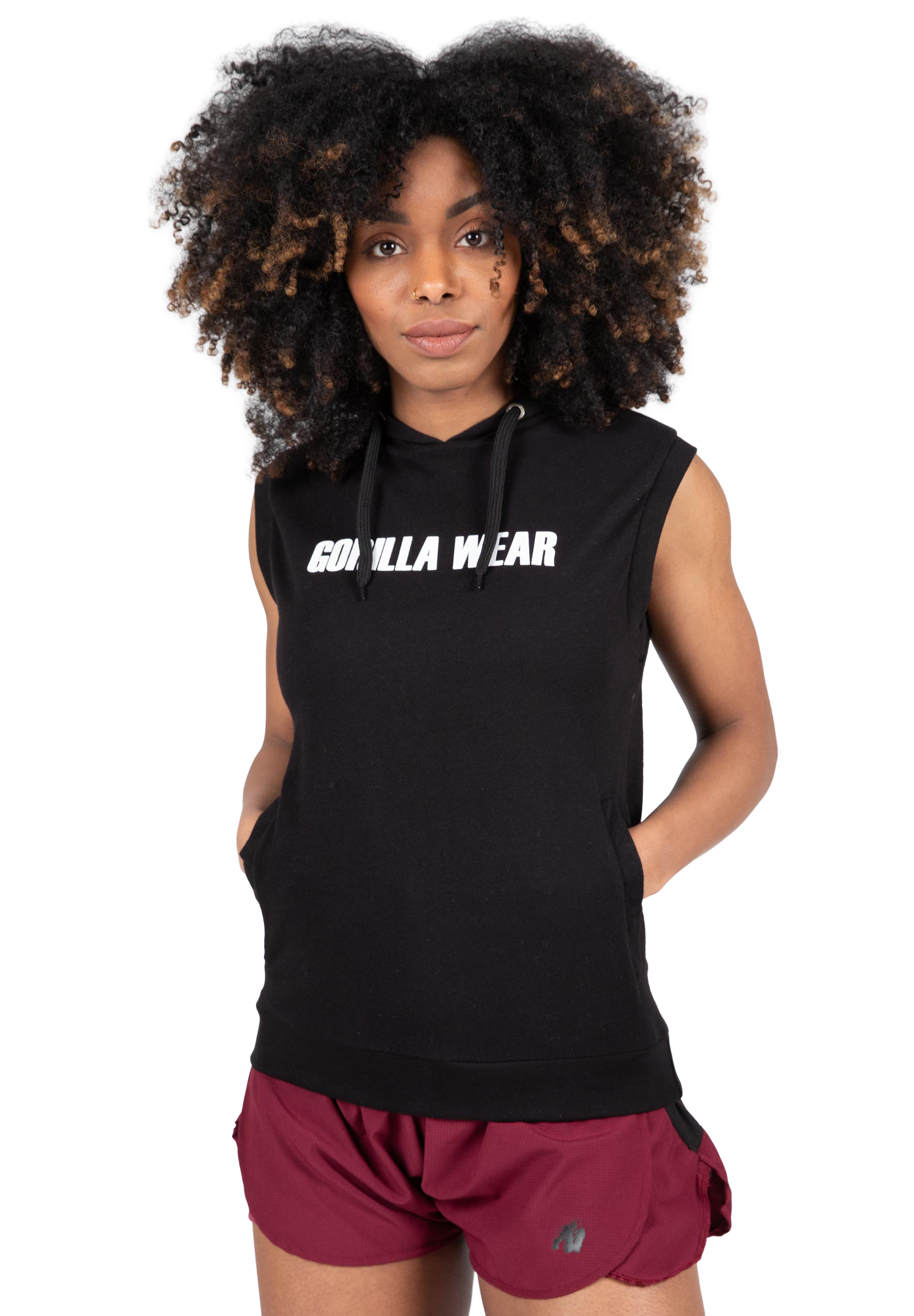 Virginia Sleeveless Hoodie - Black