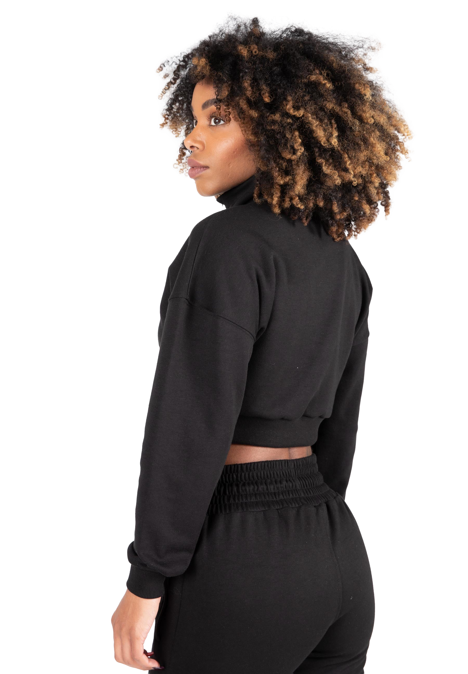Ocala Cropped Half-Zip Sweatshirt - Black