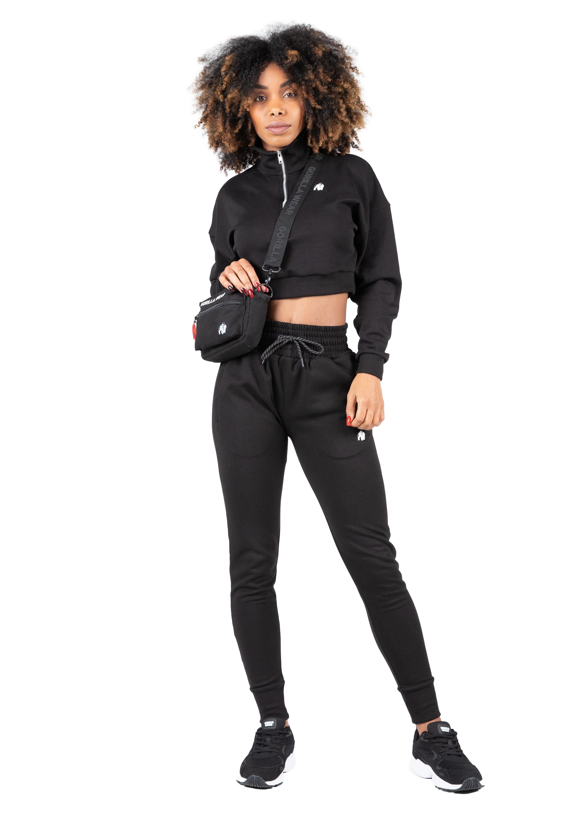 Ocala Cropped Half-Zip Sweatshirt - Black