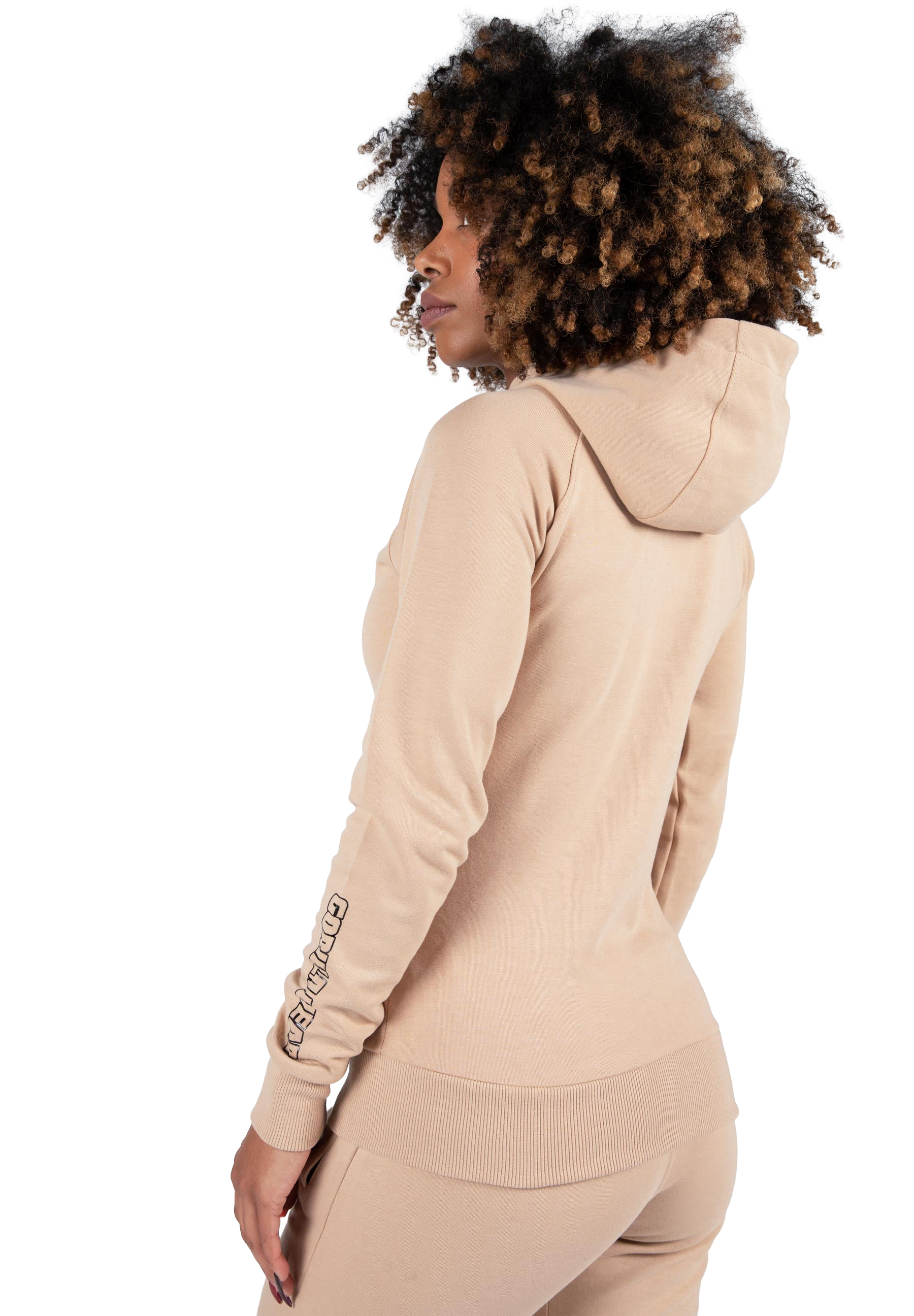 Marion Zipped Hoodie - Beige