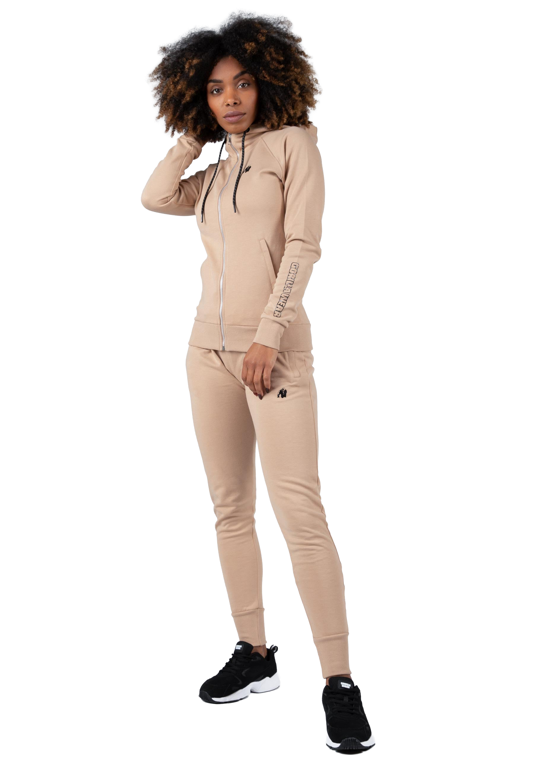 Marion Zipped Hoodie - Beige