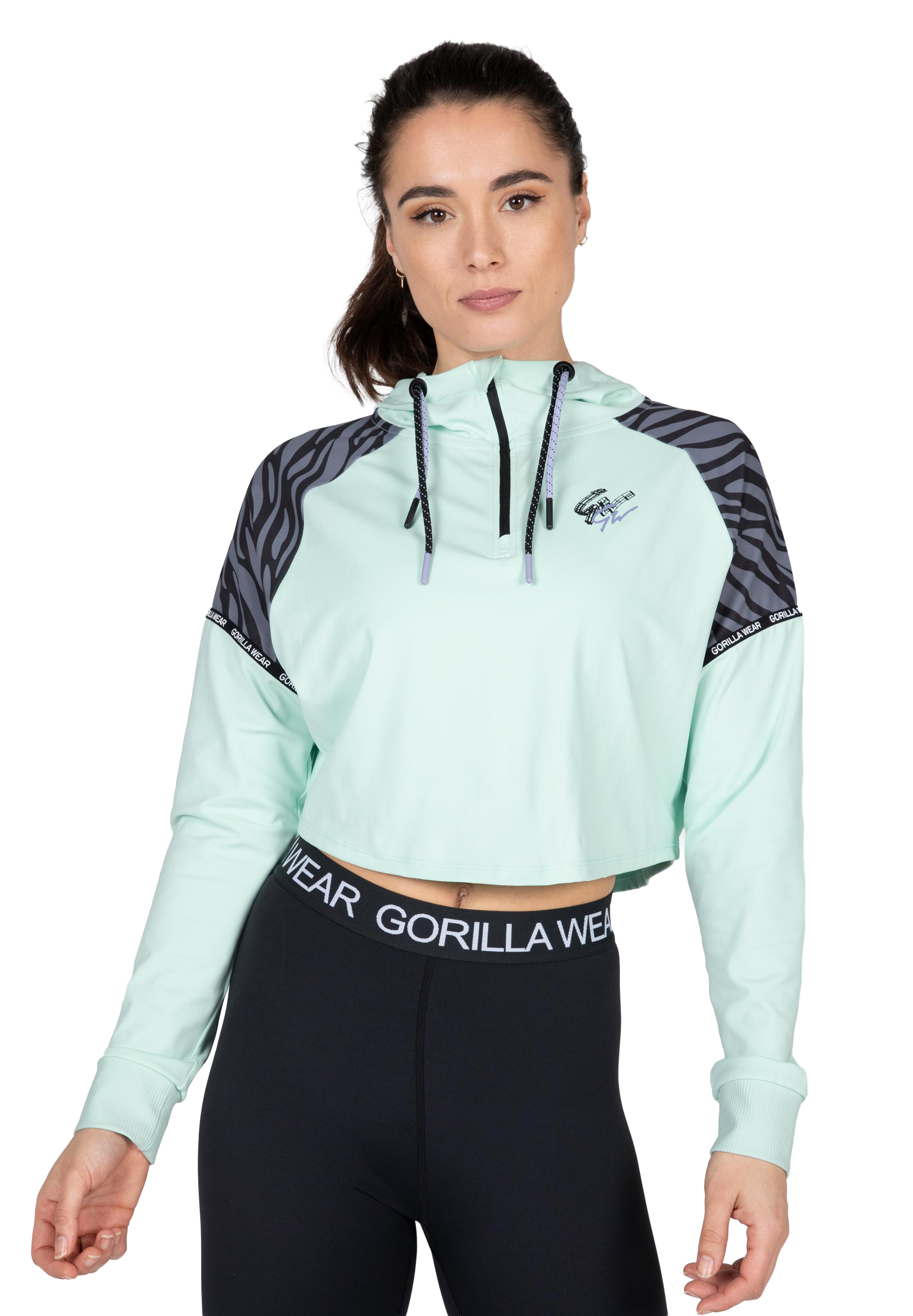 Zion Cropped Hoodie - Mint Green
