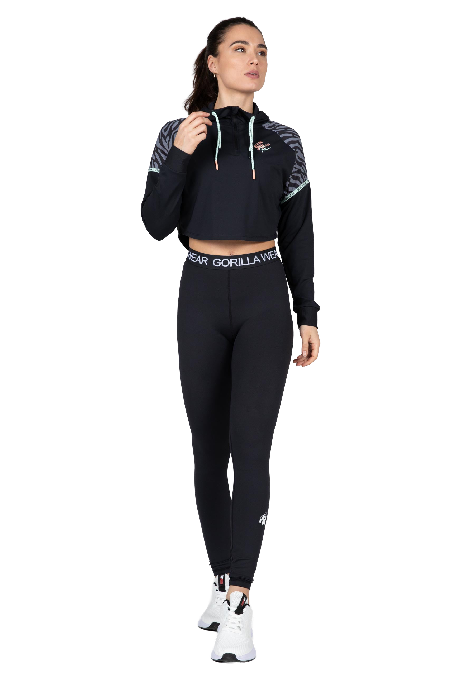 Zion Cropped Hoodie - Black