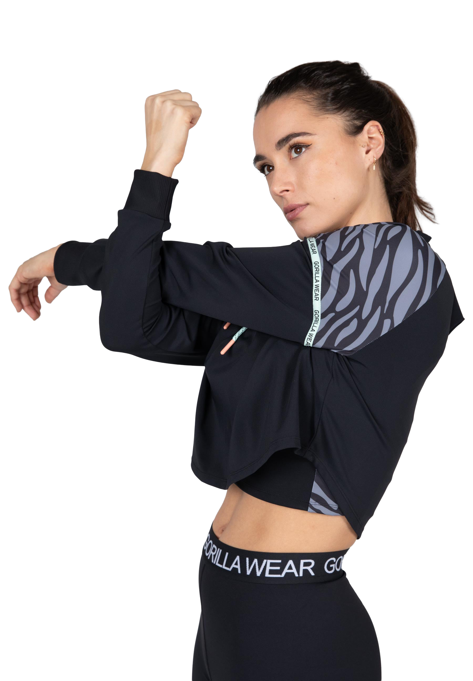 Zion Cropped Hoodie - Black