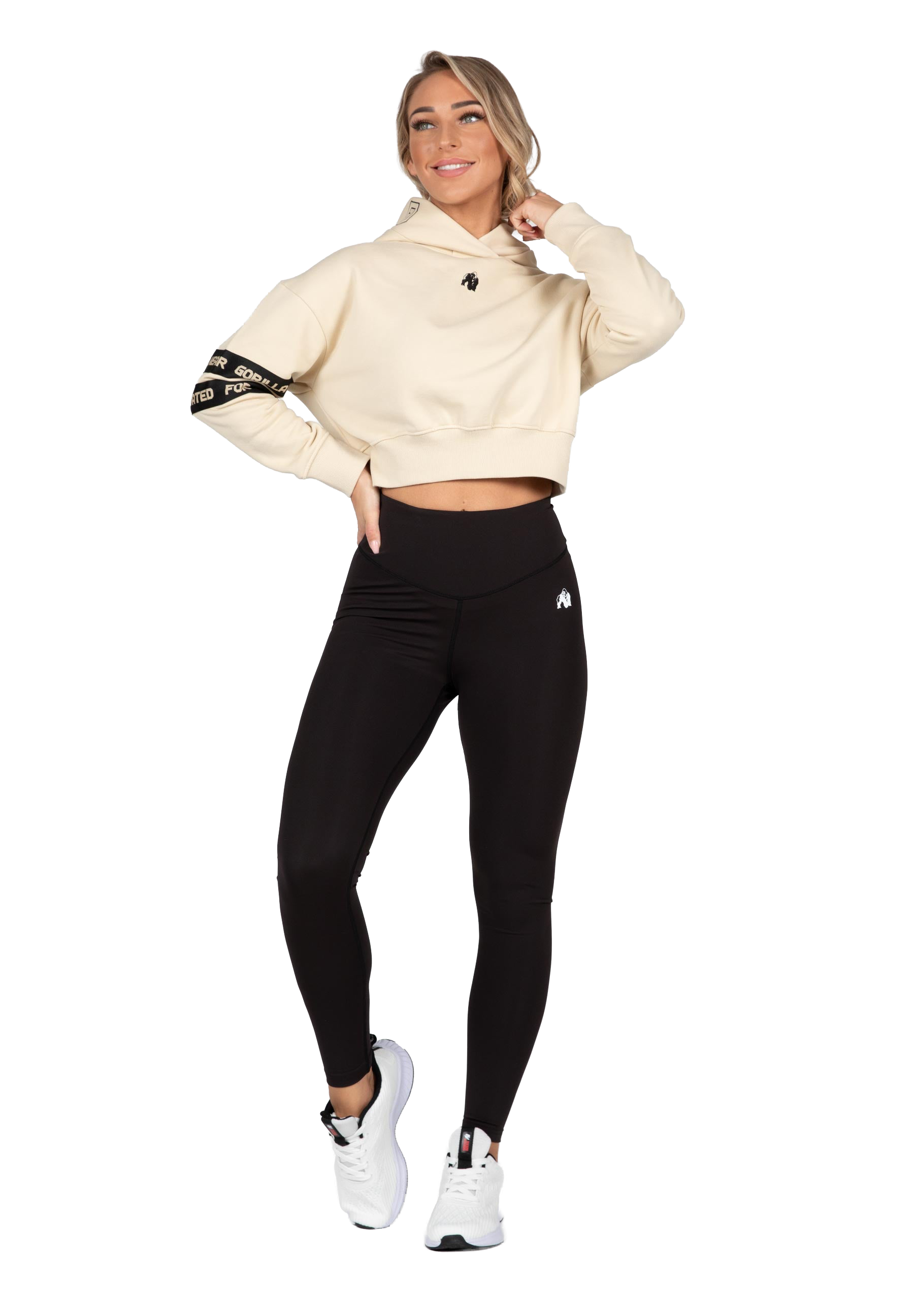 Tracey Cropped Hoodie - Beige