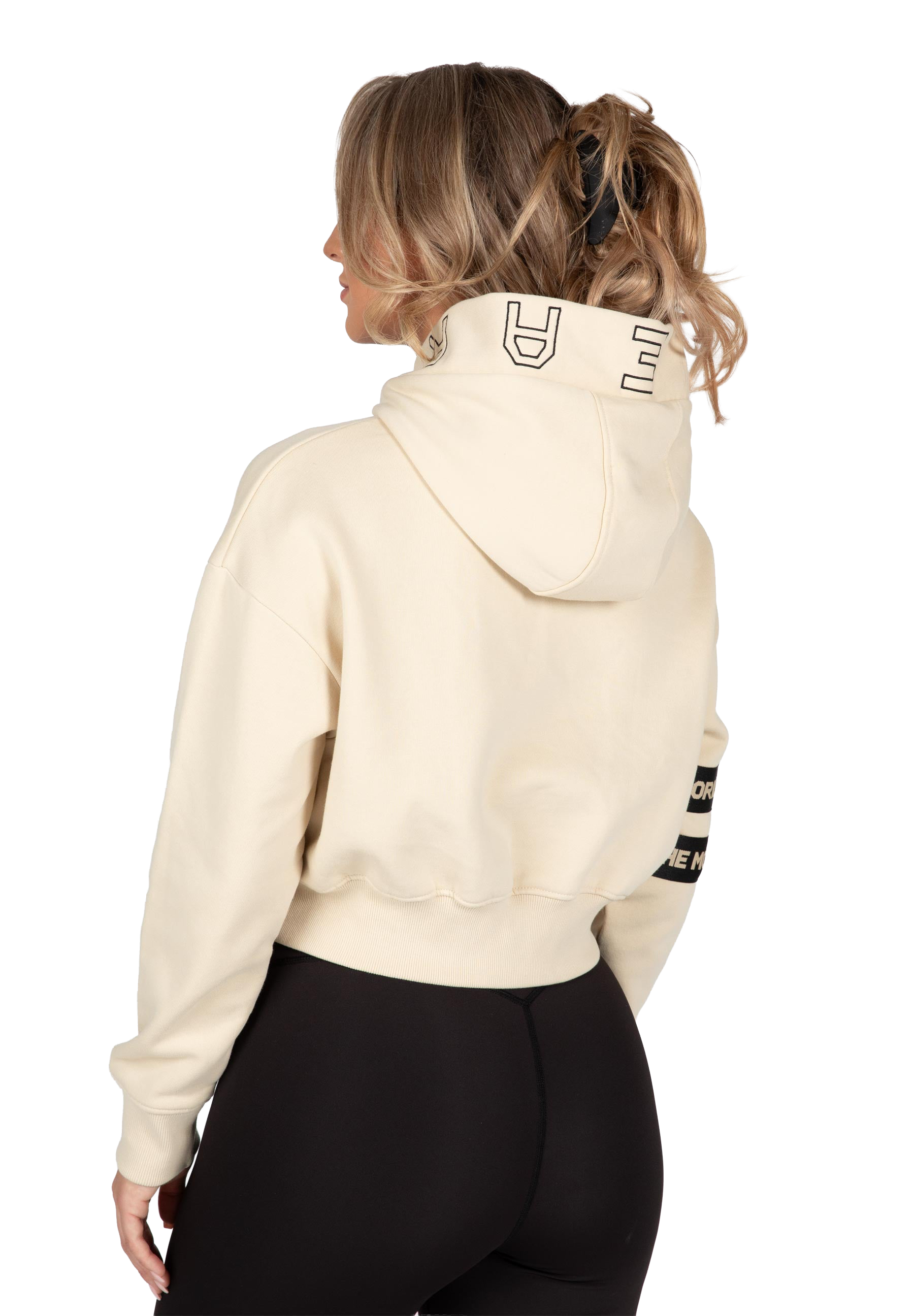 Tracey Cropped Hoodie - Beige