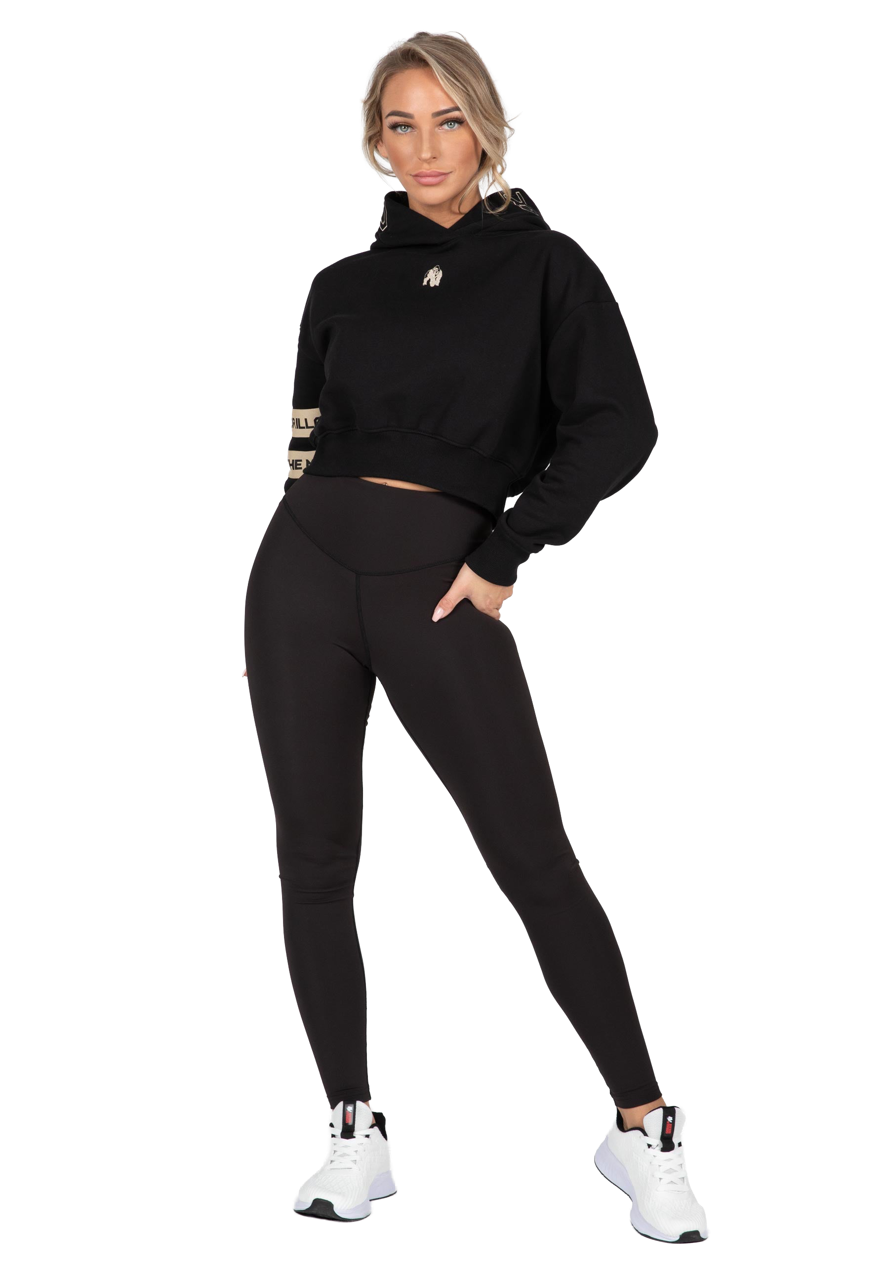 Tracey Cropped Hoodie - Black