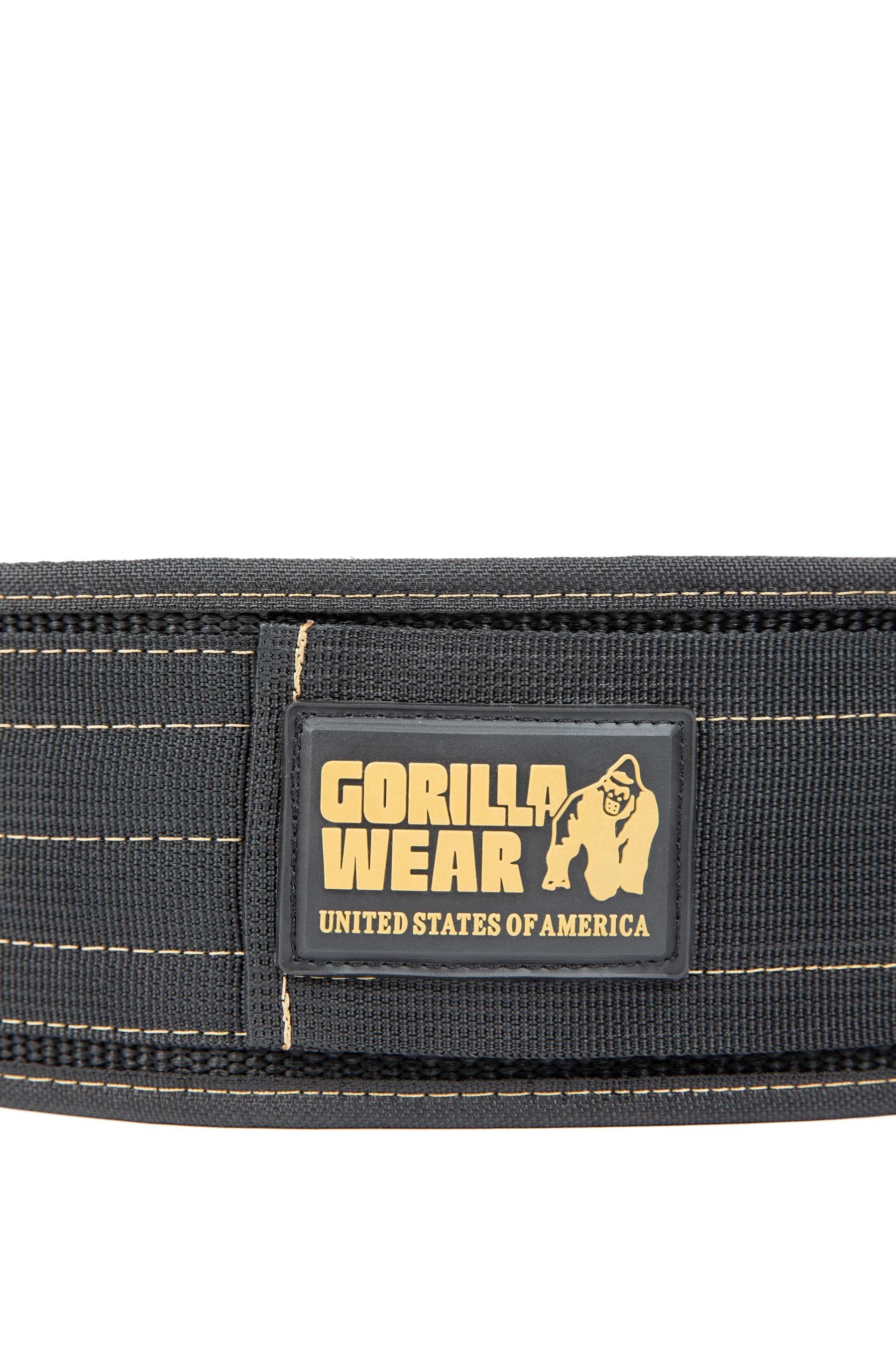 Gorilla Wear 4 Inch Nylon Lifting Belt - Black/Gold