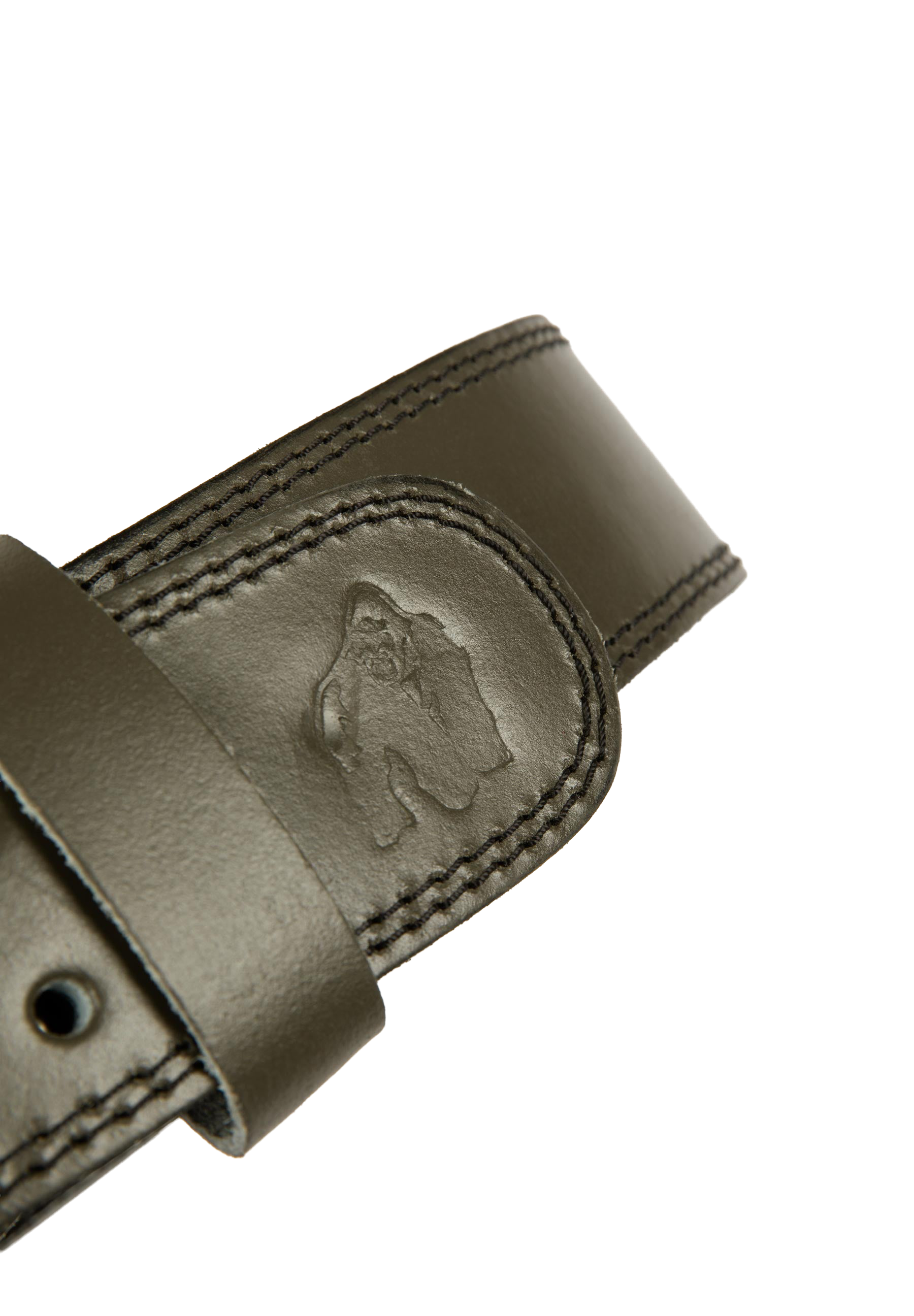 Gorilla Wear 4 Inch Padded Leather Lifting Belt - Army Green