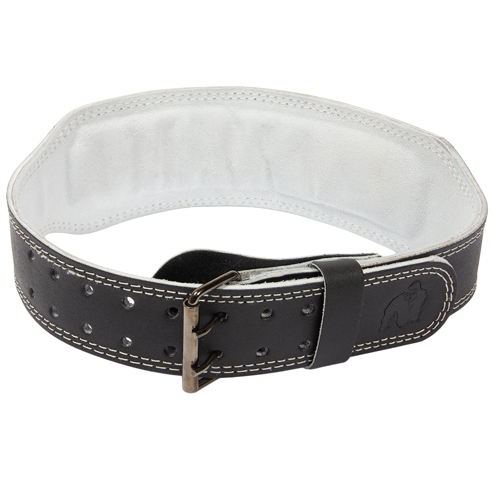 Gorilla Wear 4 Inch Padded Leather Lifting Belt - Black/Gray