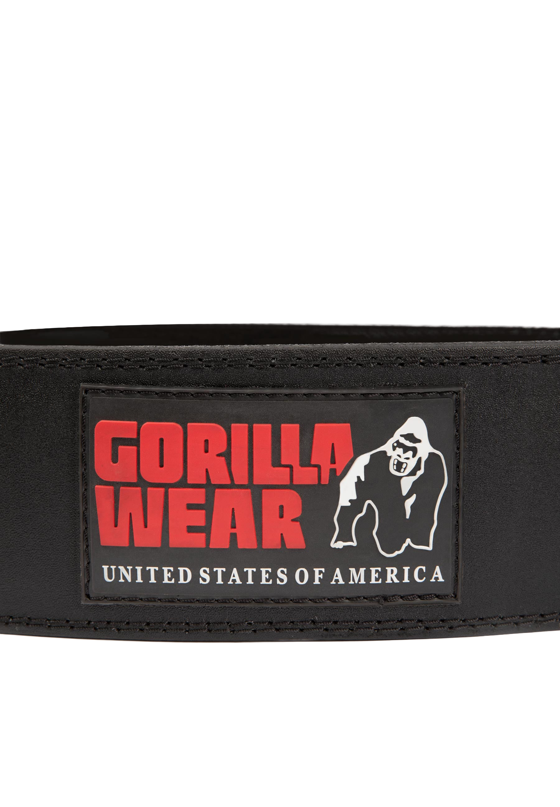 Gorilla Wear 4 Inch Padded Leather Lifting Belt - Black/Red