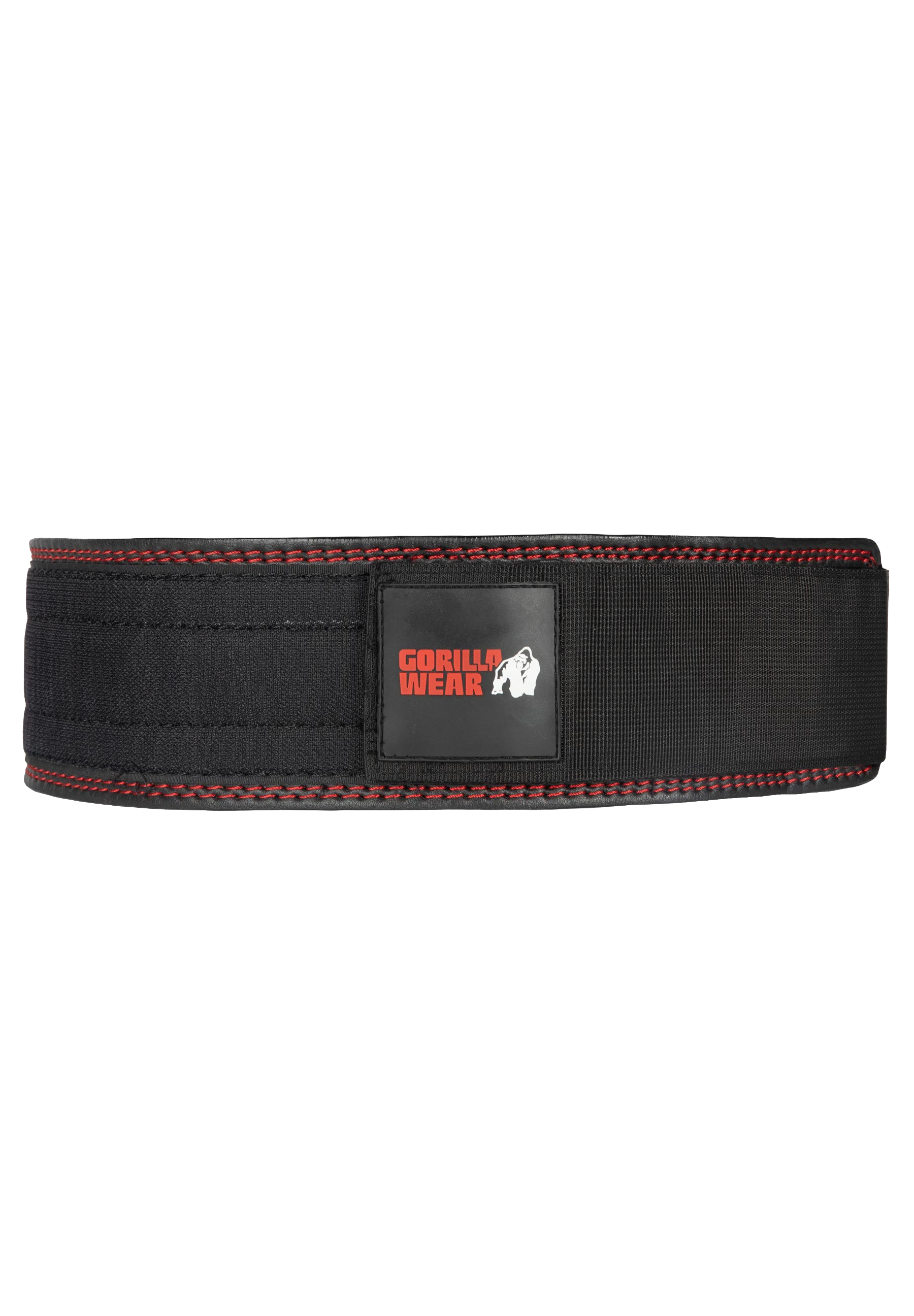 Gorilla Wear 4 Inch Premium Leather Lifting Belt - Black/Red