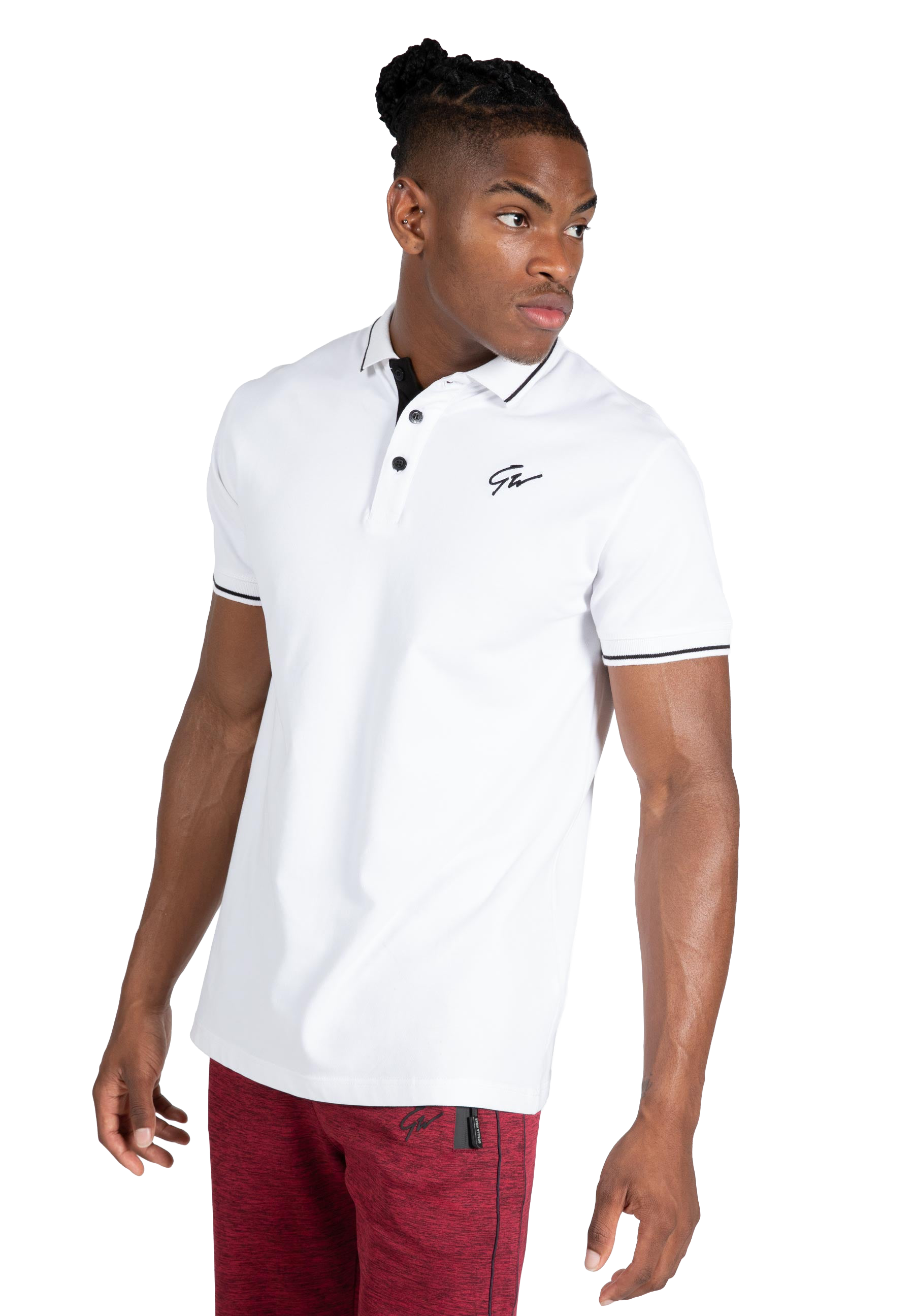 Delano Polo - White/Black – Gorilla Wear USA