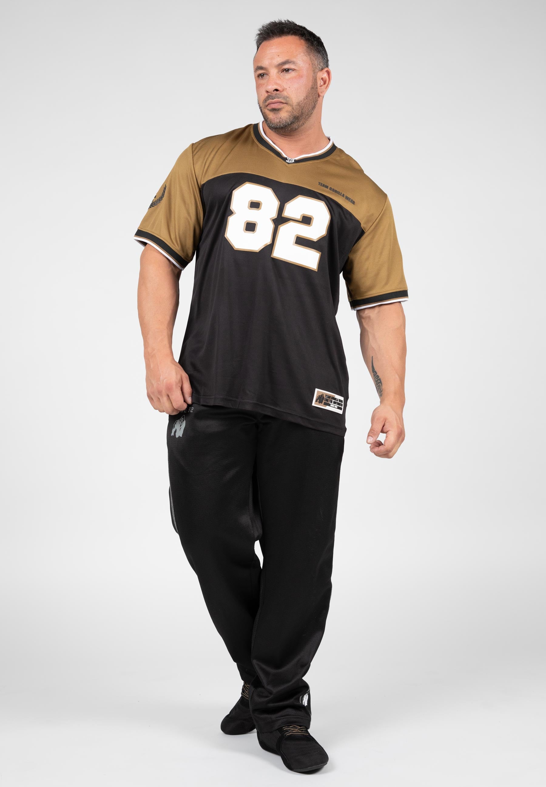 Trenton Football Jersey - Black/Gold | GorillaWearUsa