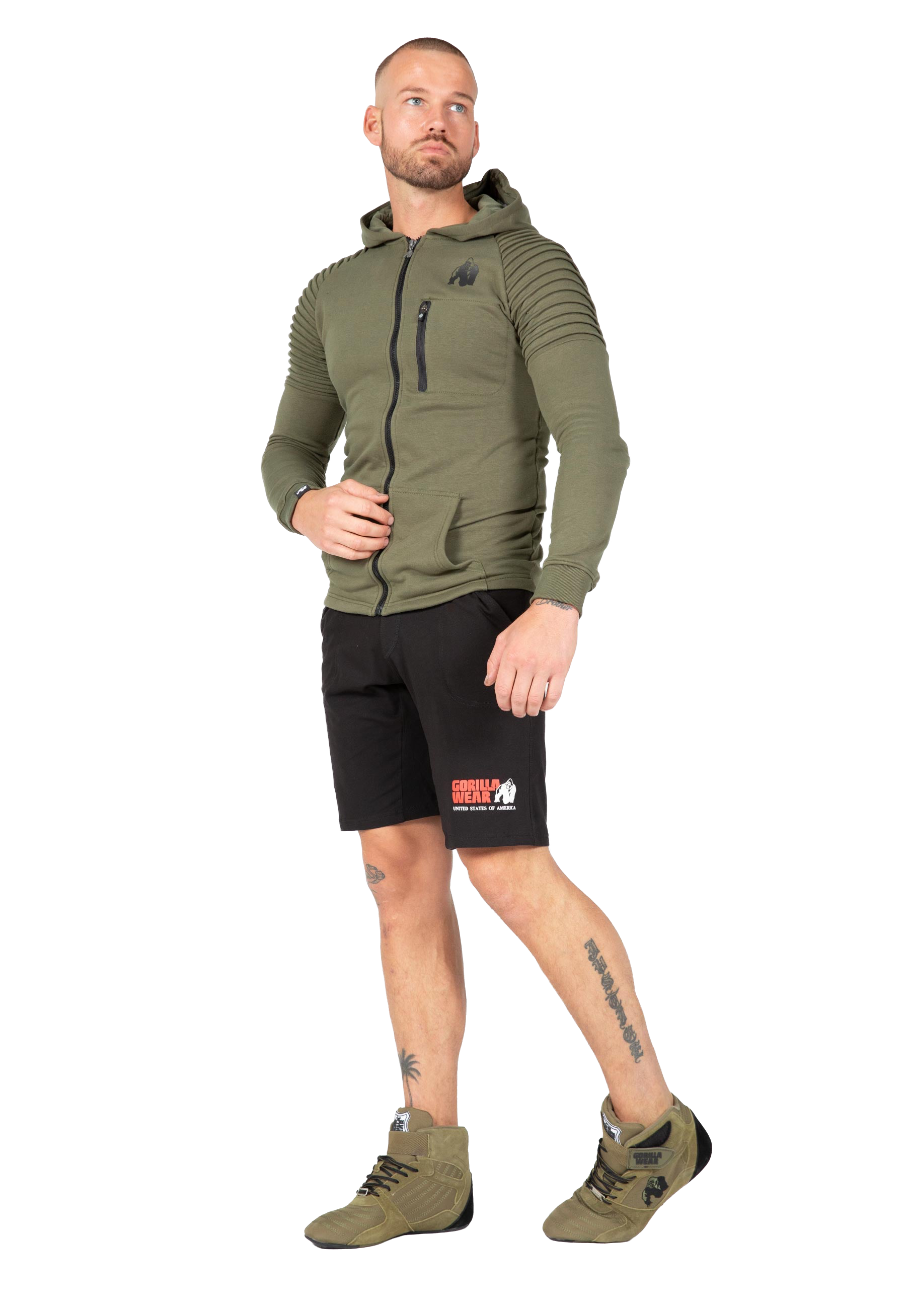 Delta Zipped Hoodie - Army Green – Gorilla Wear USA