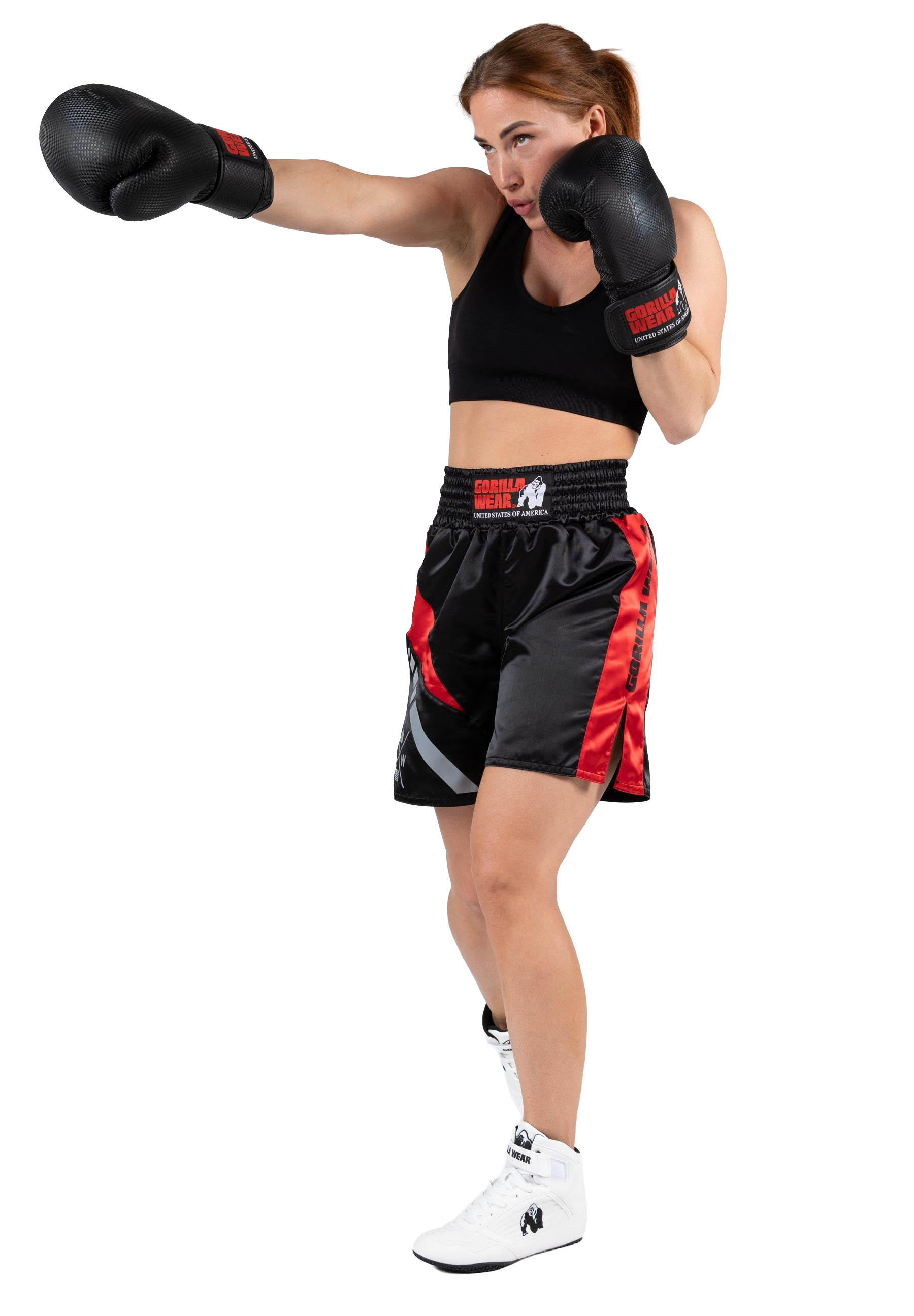 Hornell Boxing Shorts - Black/Red - Unisex – Gorilla Wear USA