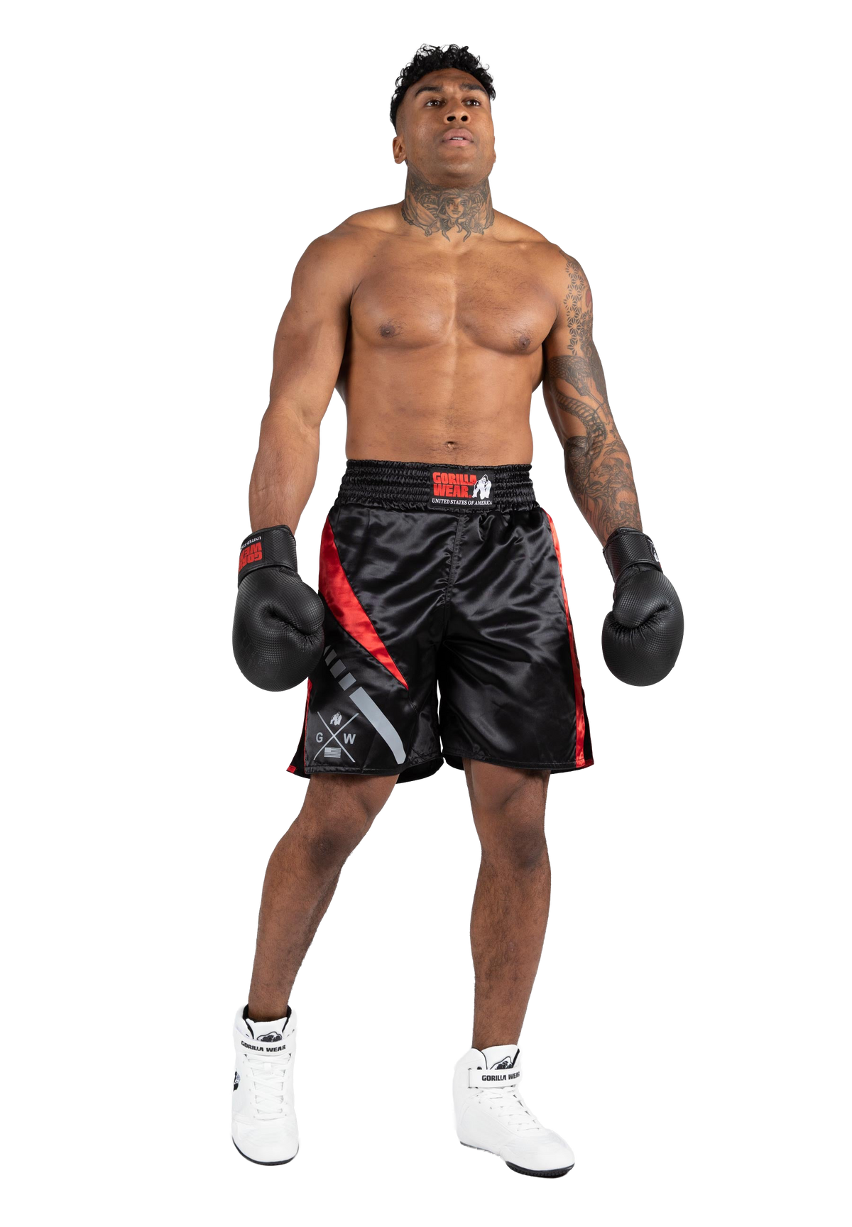 Hornell Boxing Shorts - Black/Red - Unisex – Gorilla Wear USA Hornell Boxing Shorts - Black/Red - Unisex – Gorilla Wear USA