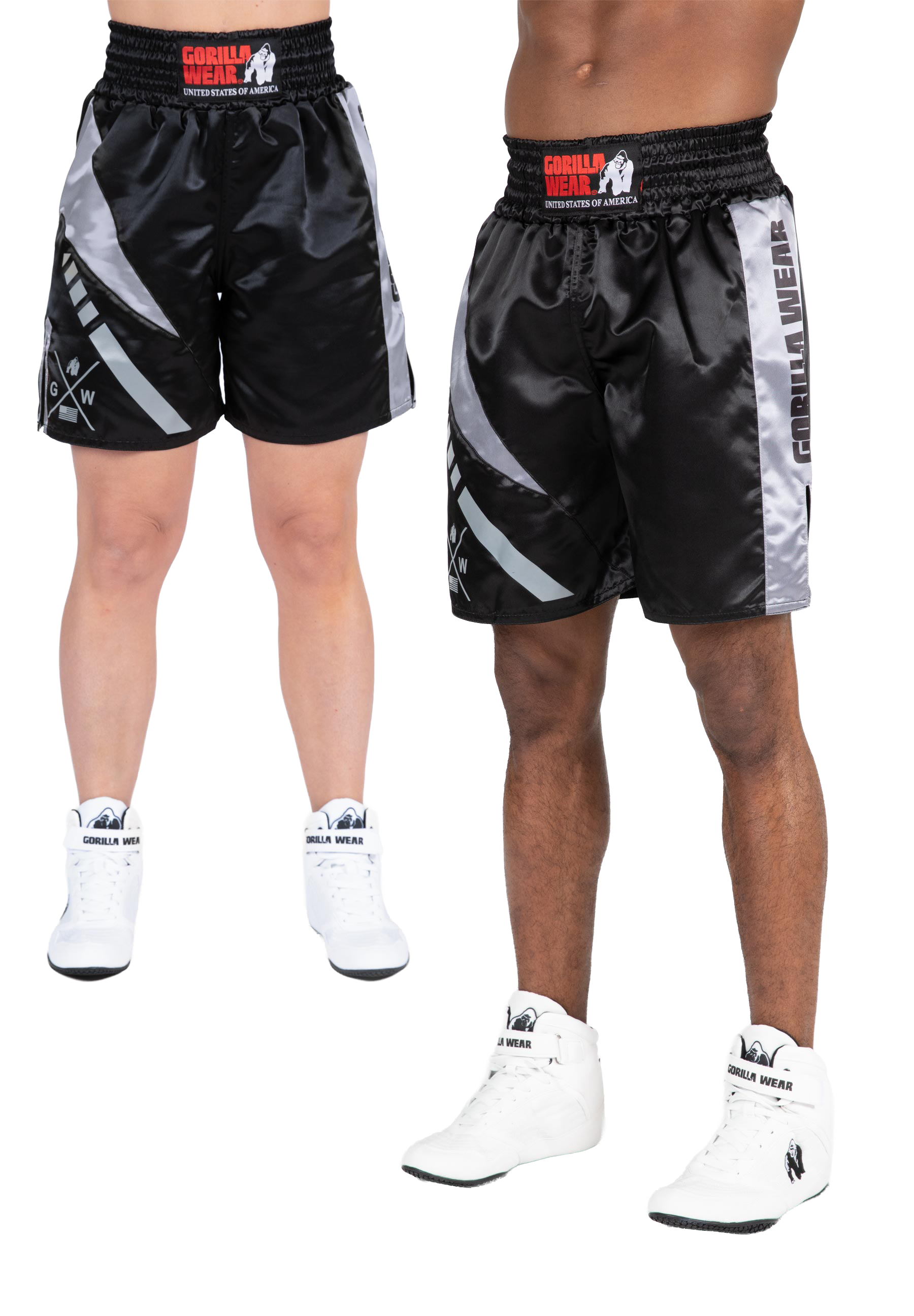Hornell Boxing Shorts - Black/Red - Unisex – Gorilla Wear USA