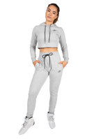 Pixley Crop Top Hoodie - Gray