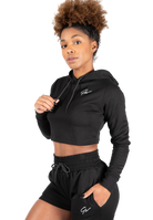 Pixley Crop Top Hoodie - Black