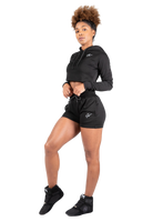 Pixley Crop Top Hoodie - Black