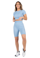 Selah Seamless Crop Top - Light Blue