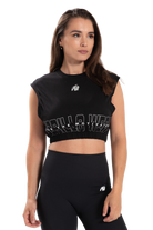 Albion Oversized Crop Top-Black