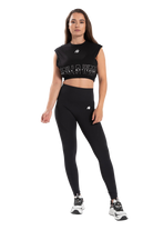 Albion Oversized Crop Top-Black