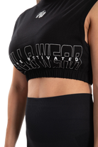 Albion Oversized Crop Top-Black