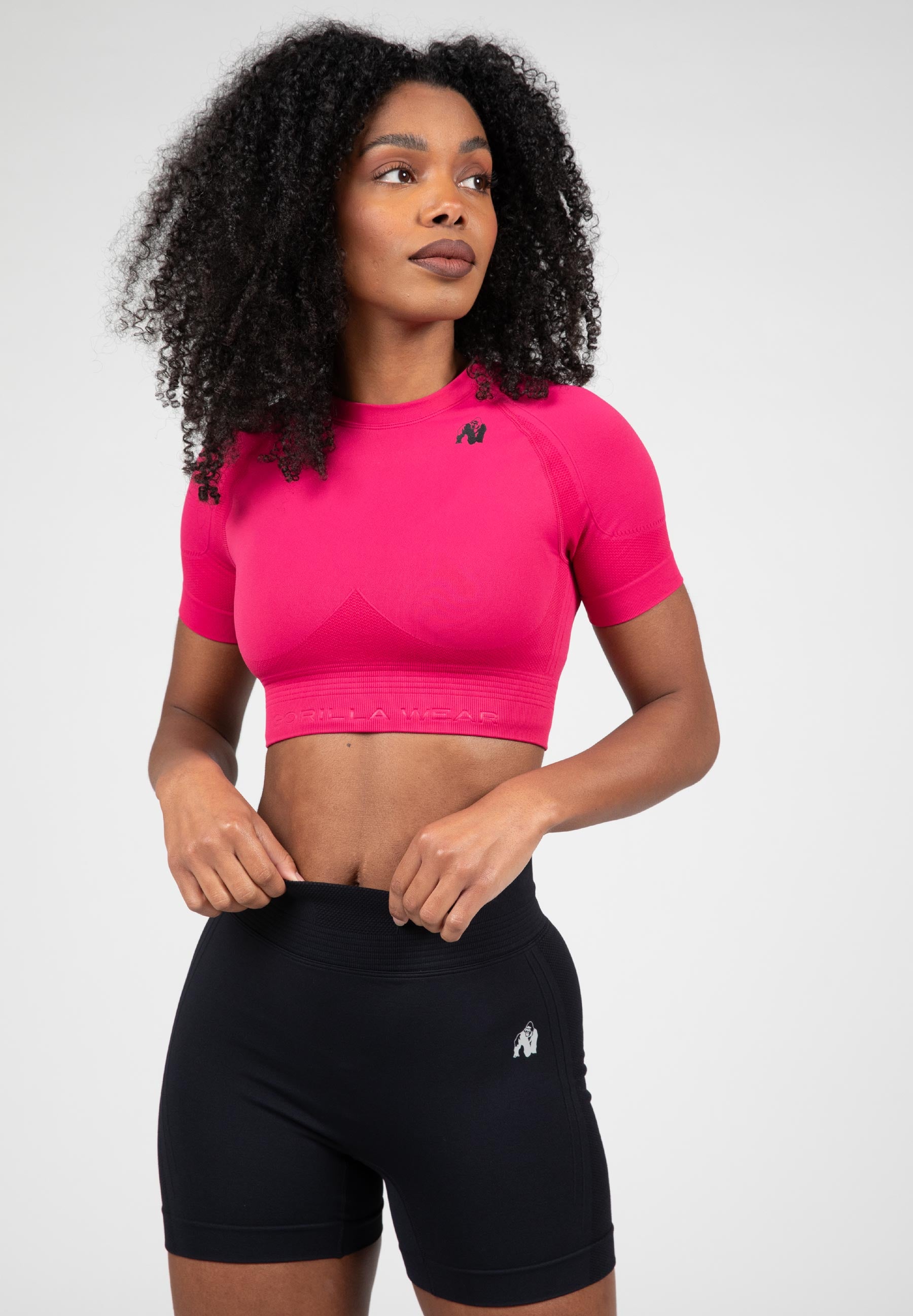 Whitney Seamless Crop Top - Pink | GorillaWearUsa