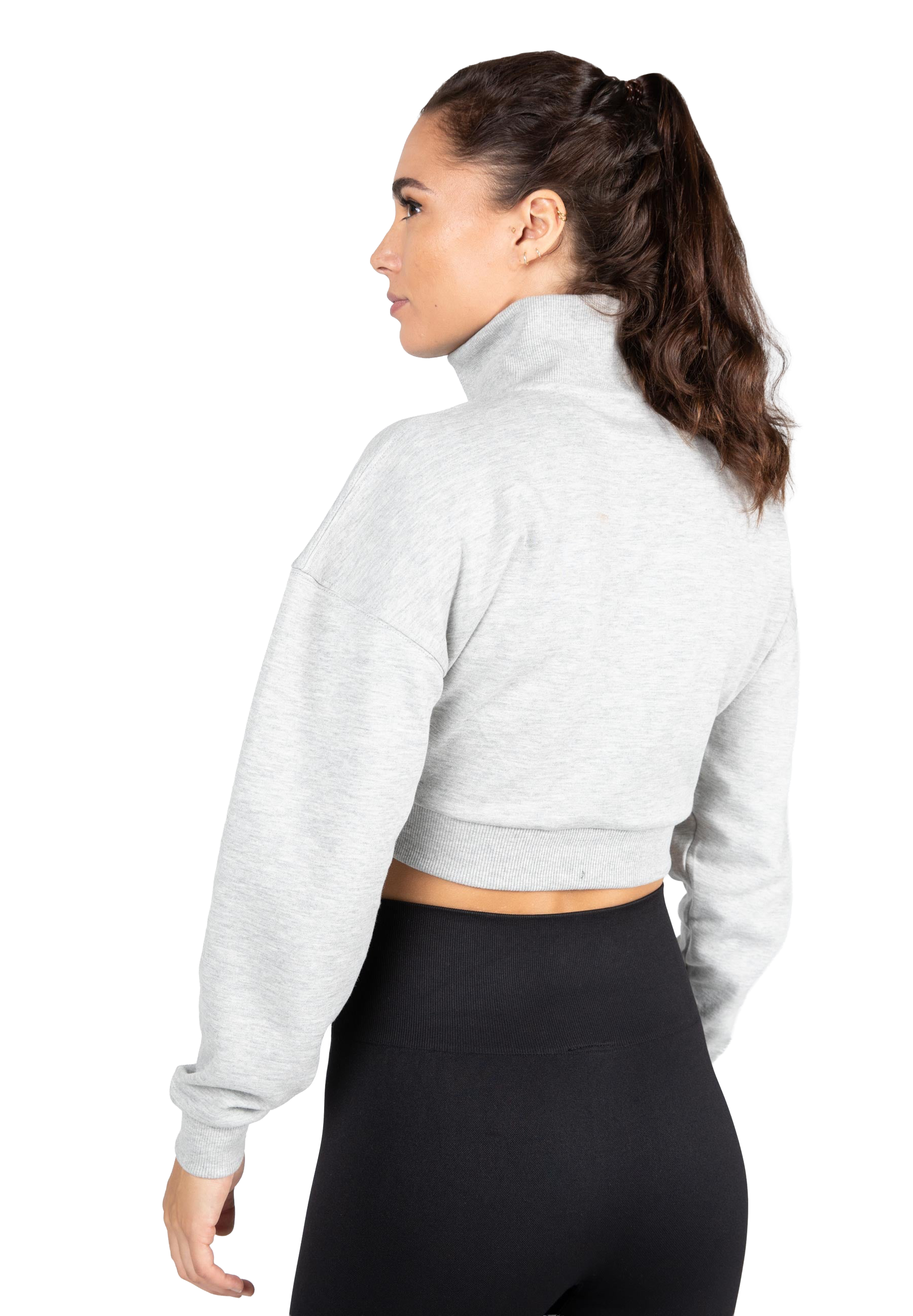 Ocala Cropped Half-Zip Sweatshirt - Gray