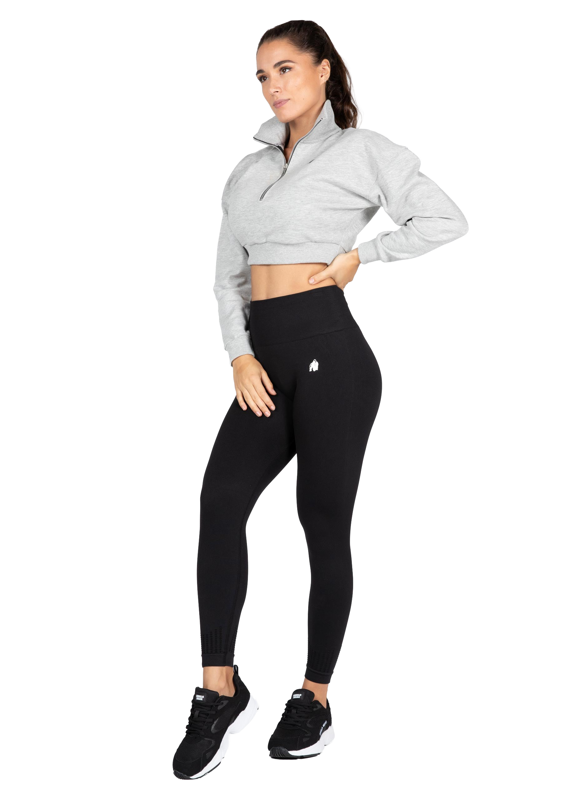 Ocala Cropped Half-Zip Sweatshirt - Gray