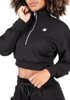 Ocala Cropped Half-Zip Sweatshirt - Black