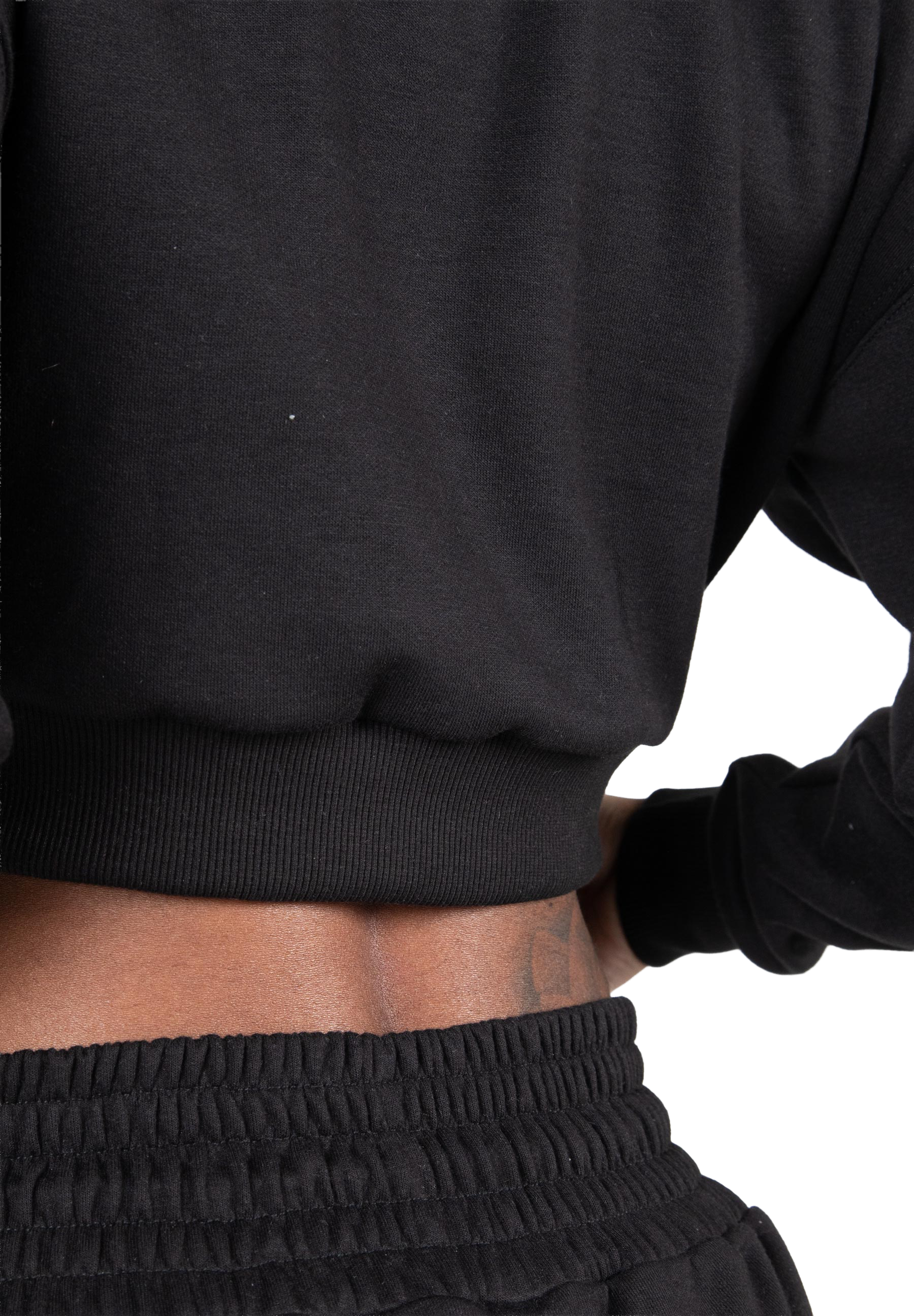 Ocala Cropped Half-Zip Sweatshirt - Black
