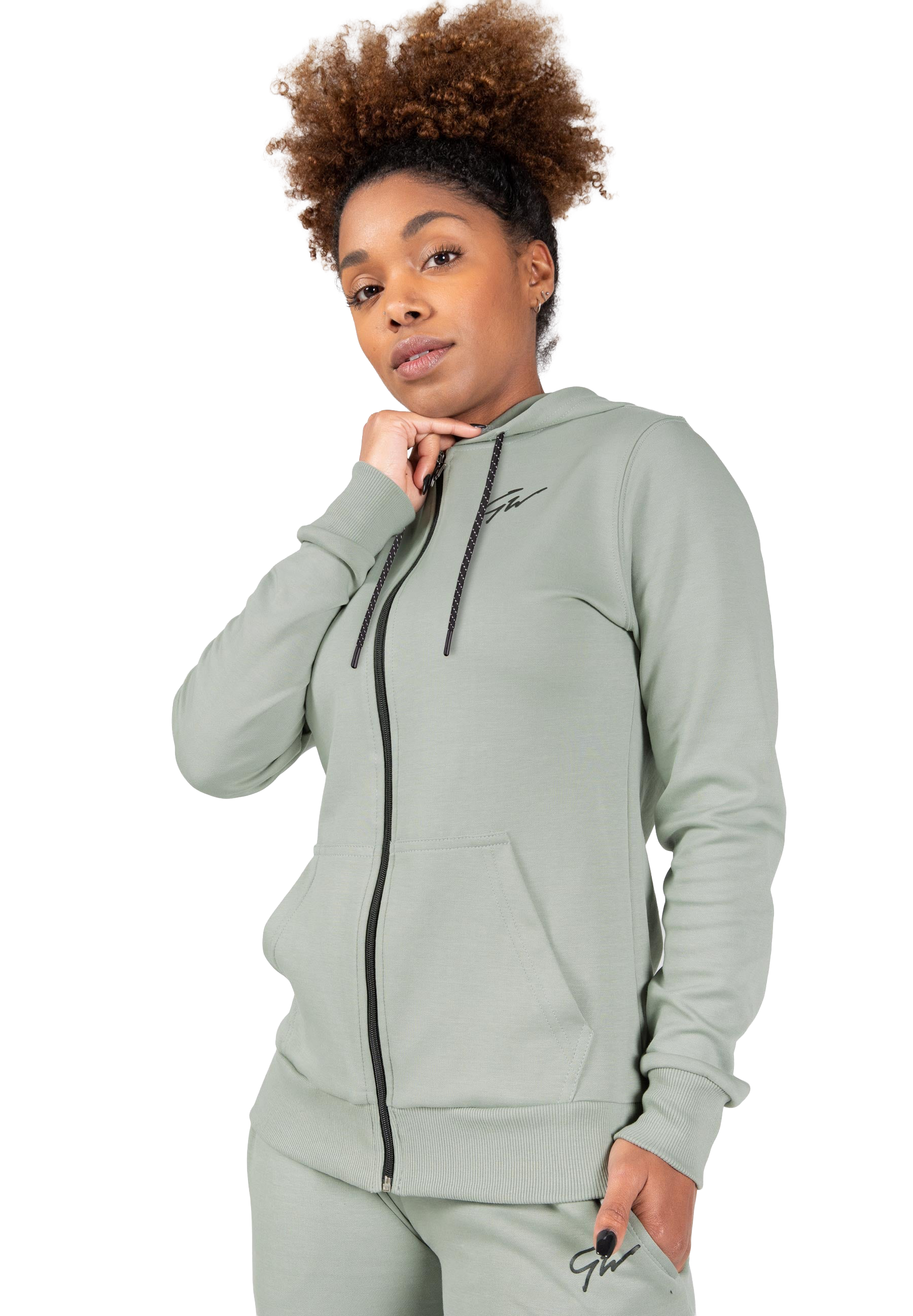 Pixley Zipped Hoodie - Light Green