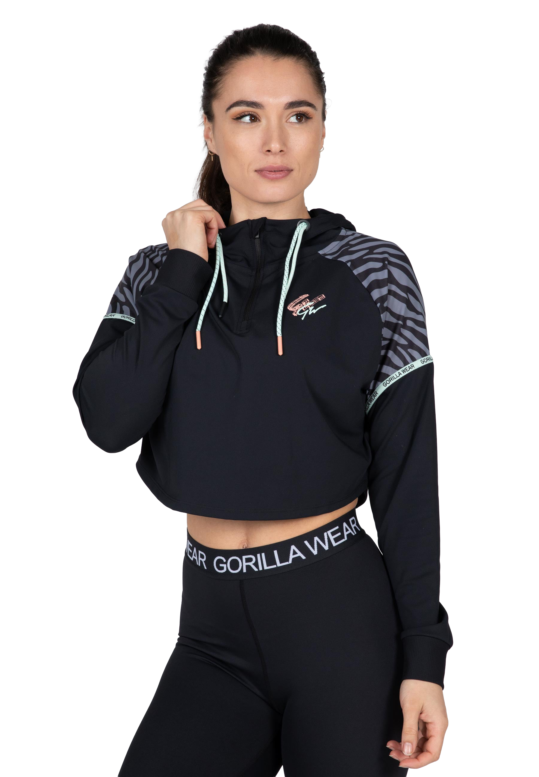 Zion Cropped Hoodie - Black
