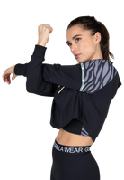 Zion Cropped Hoodie - Black