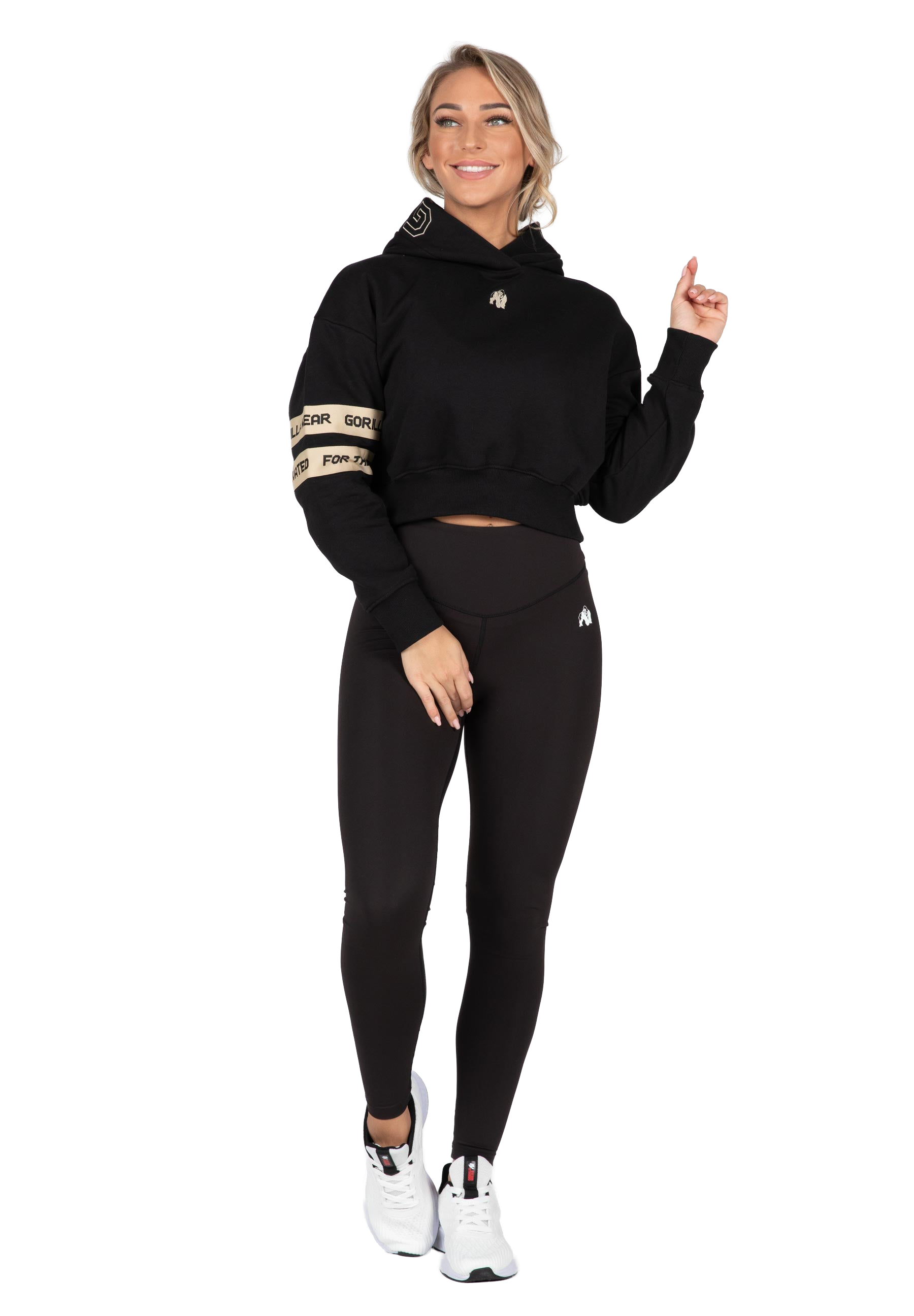 Tracey Cropped Hoodie - Black
