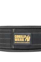 Gorilla Wear 4 Inch Nylon Lifting Belt - Black/Gold
