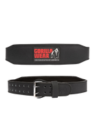 Gorilla Wear 4 Inch Padded Leather Lifting Belt - Black/Red