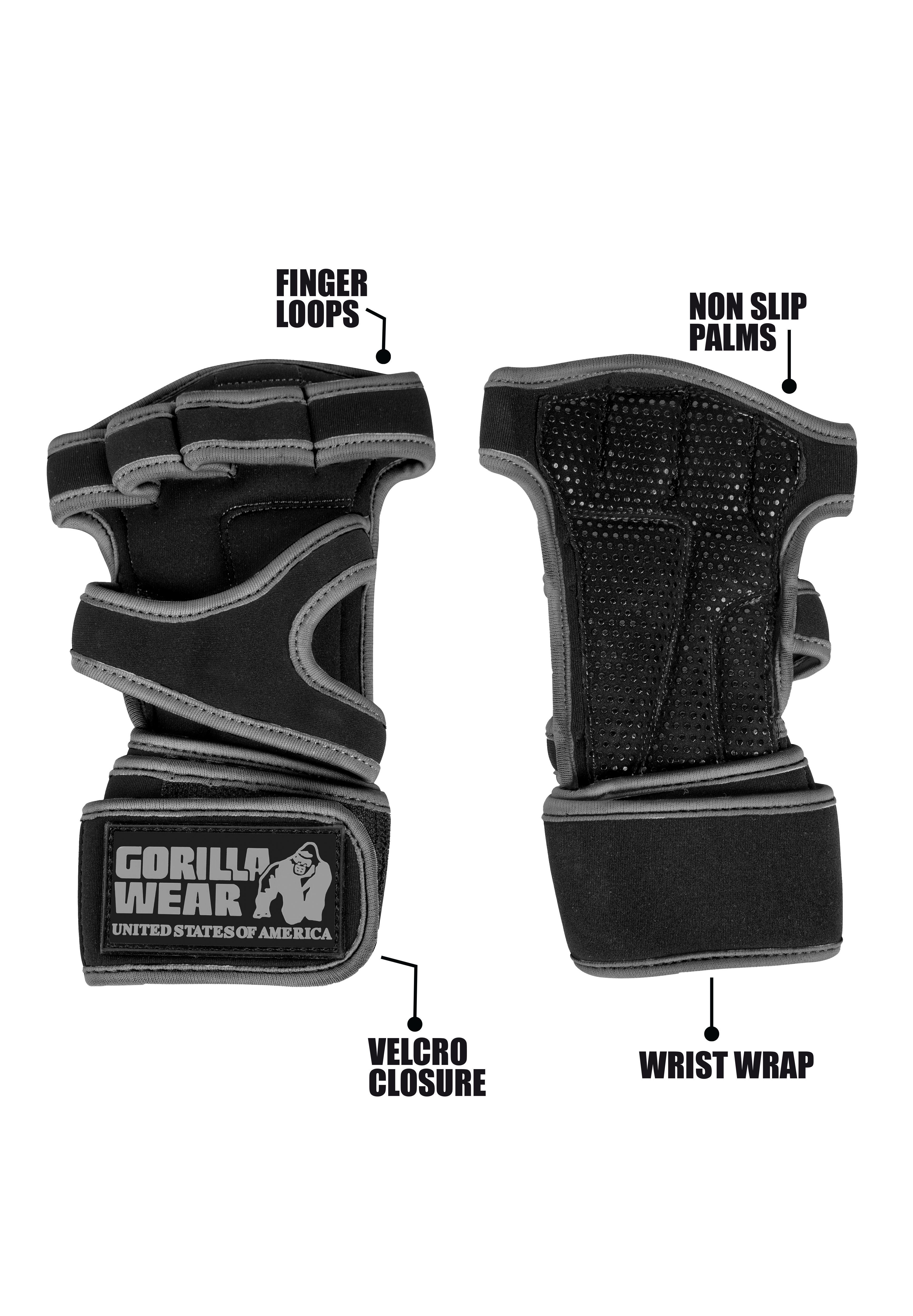 Yuma Workout Gloves - Black/White