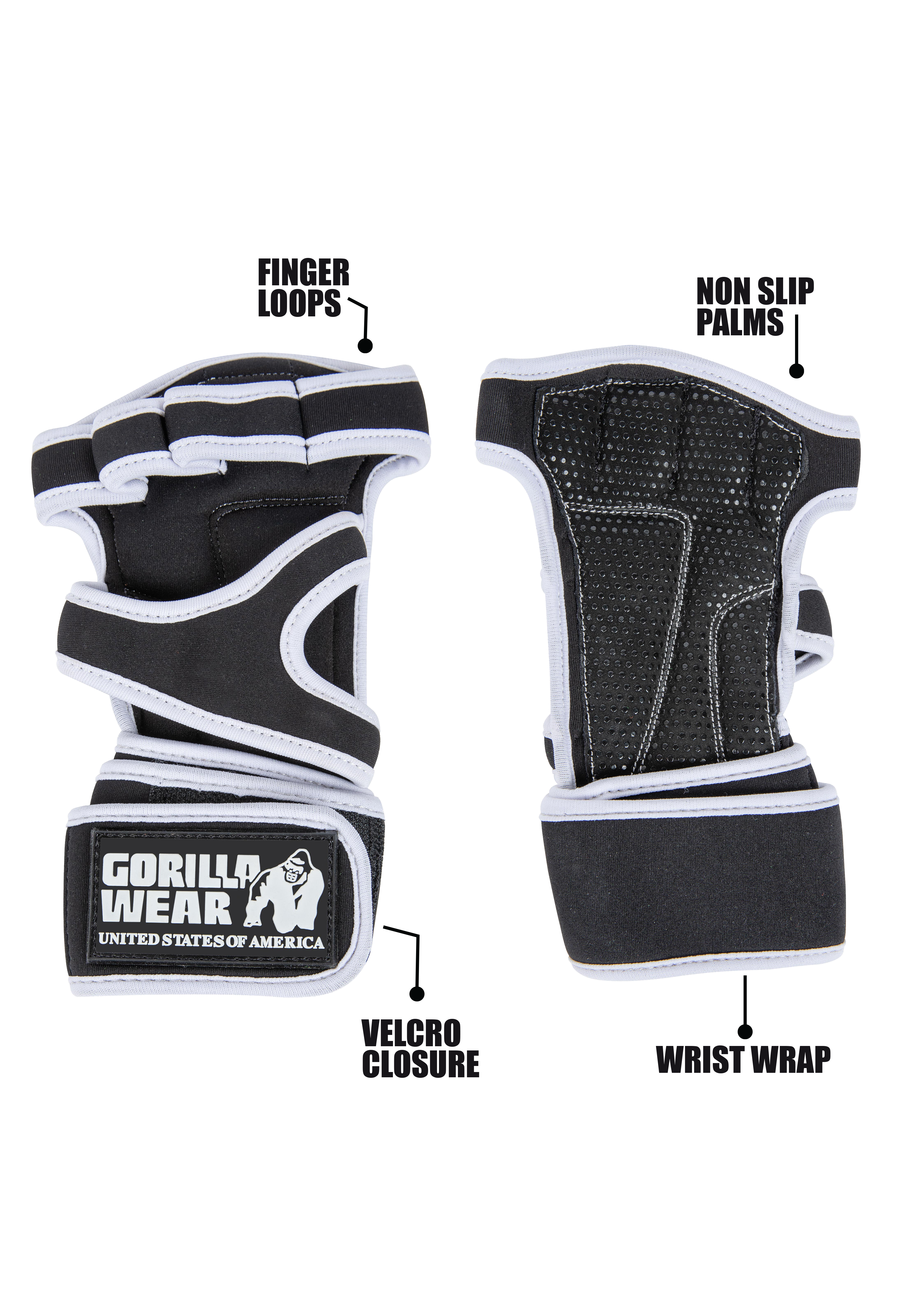 Yuma Workout Gloves - Black/White
