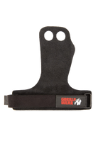 2-Hole Leather Lifting Grips - Black