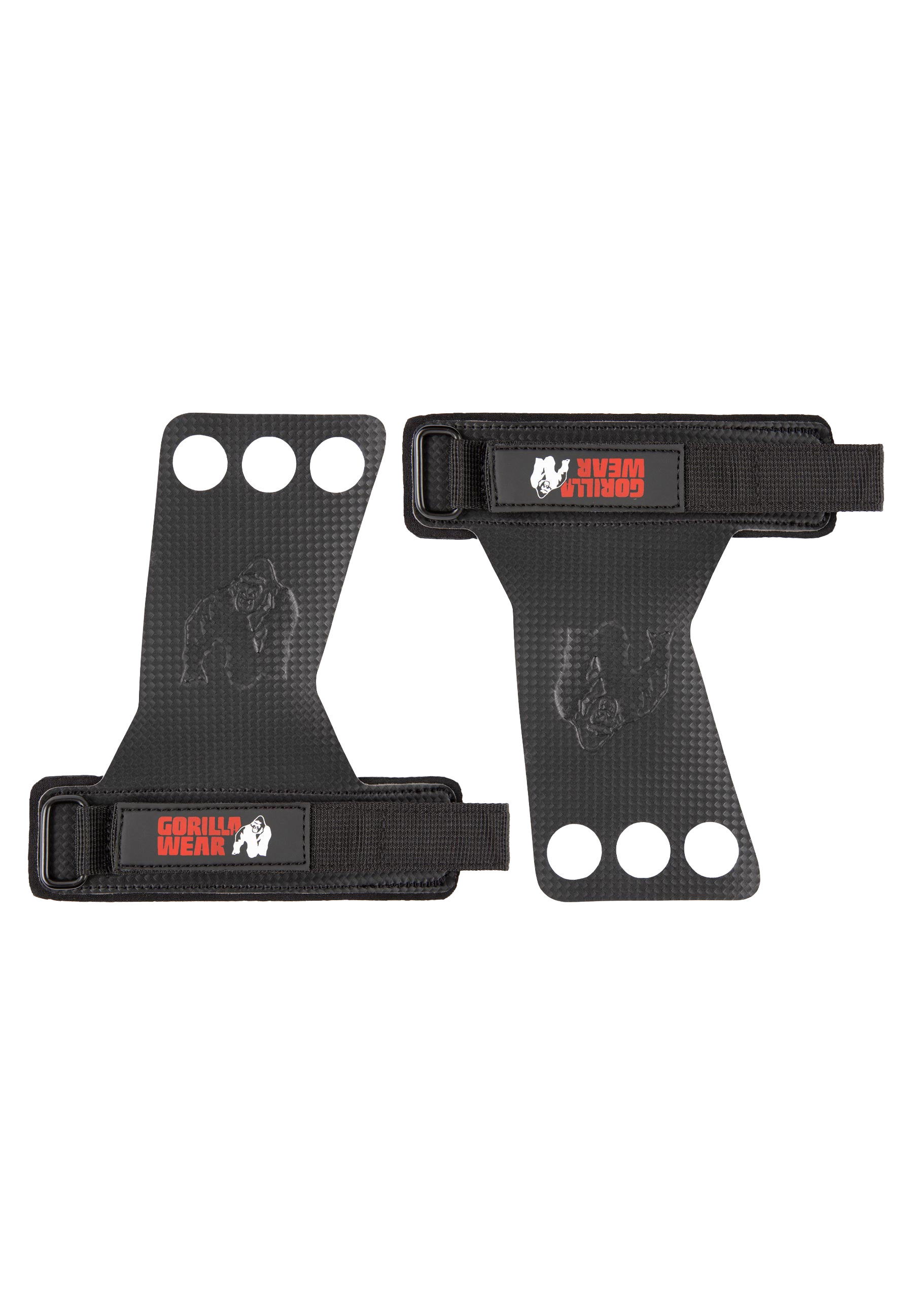 3-Hole Carbon Lifting Grips - Black