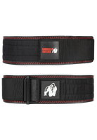 Gorilla Wear 4 Inch Premium Leather Lifting Belt - Black/Red