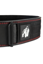Gorilla Wear 4 Inch Premium Leather Lifting Belt - Black/Red