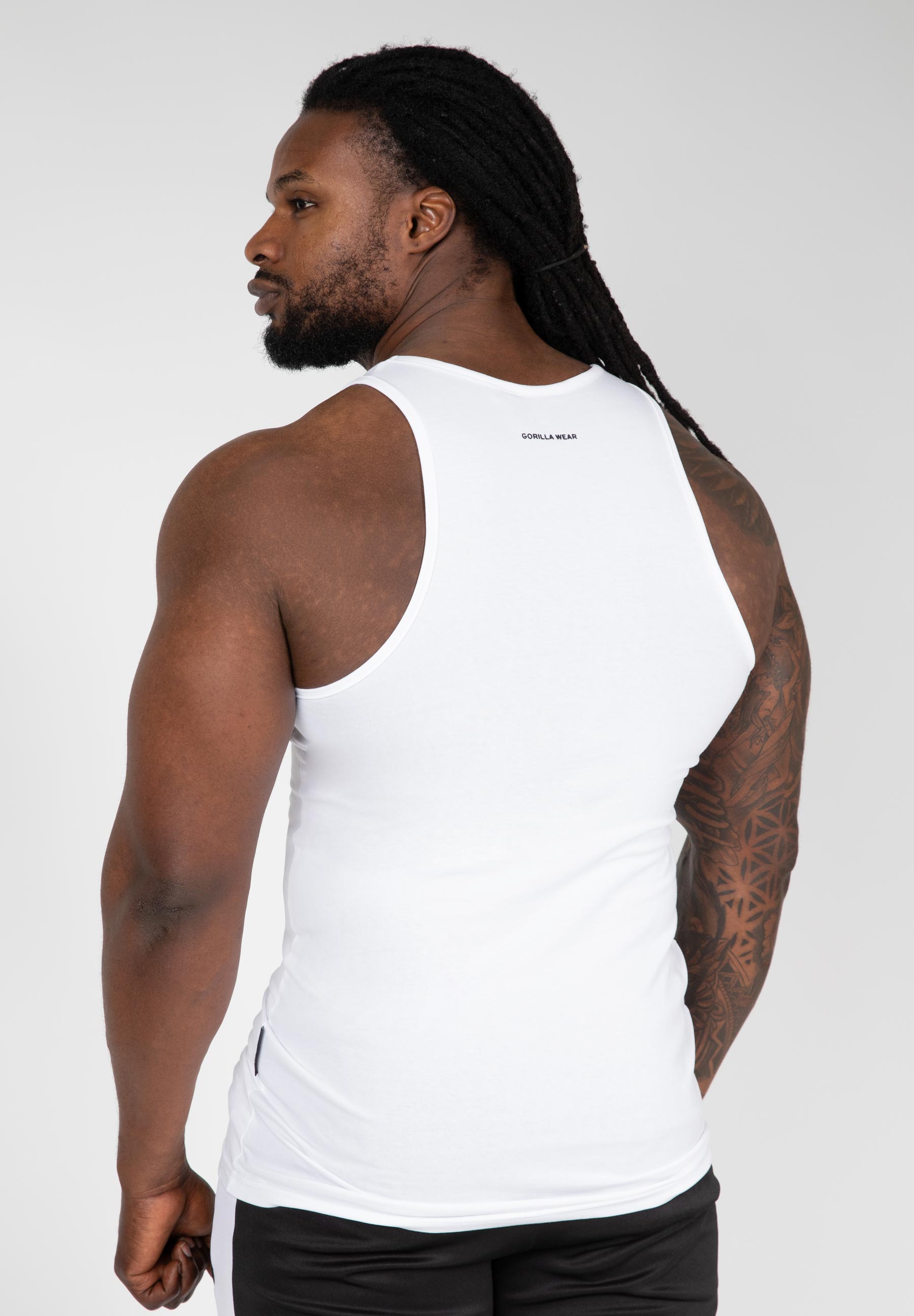 Adams Stretch Tank Top - White | GorillaWearUsa