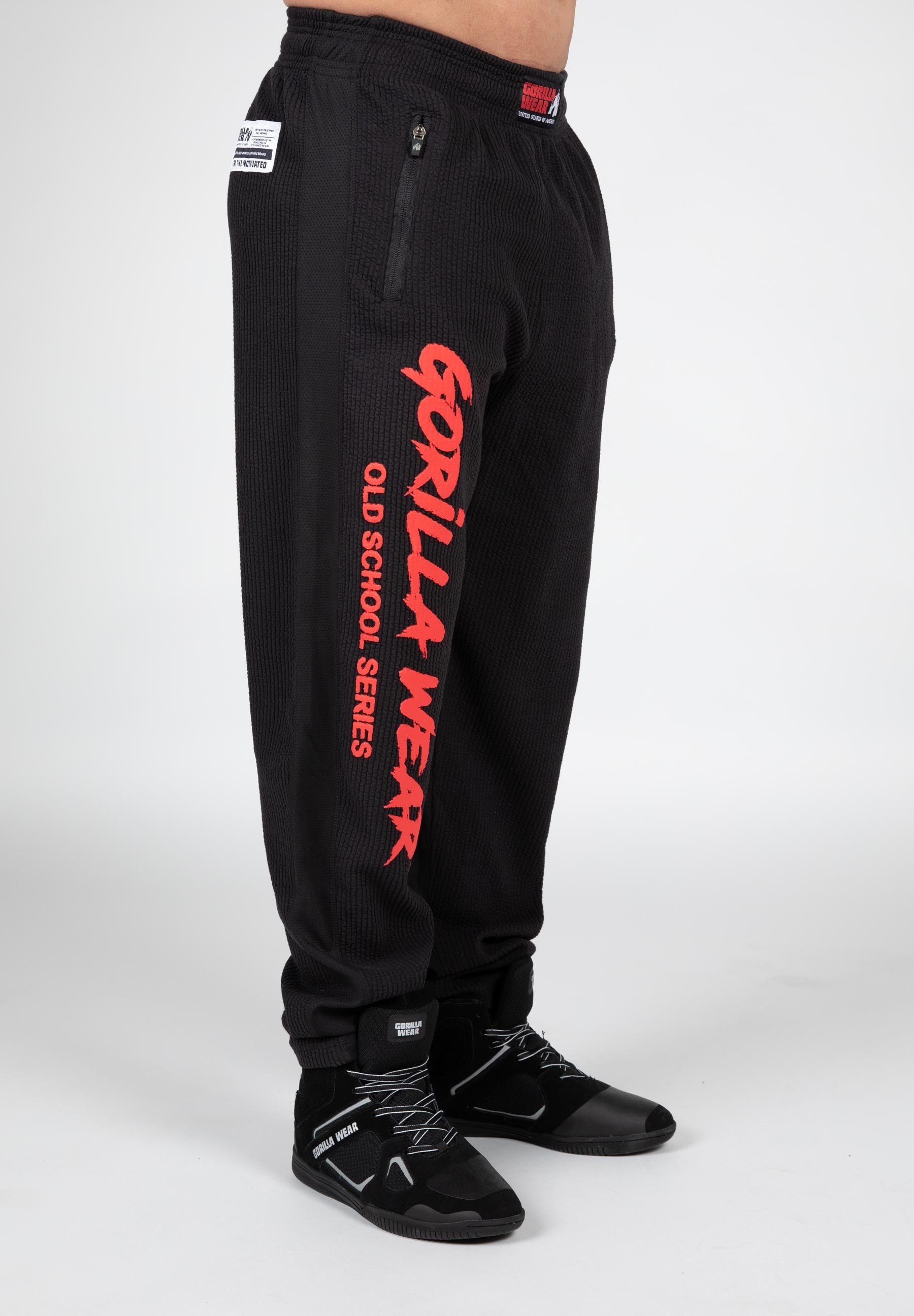 Augustine Old School Pants - Black/Red | GorillaWearUsa