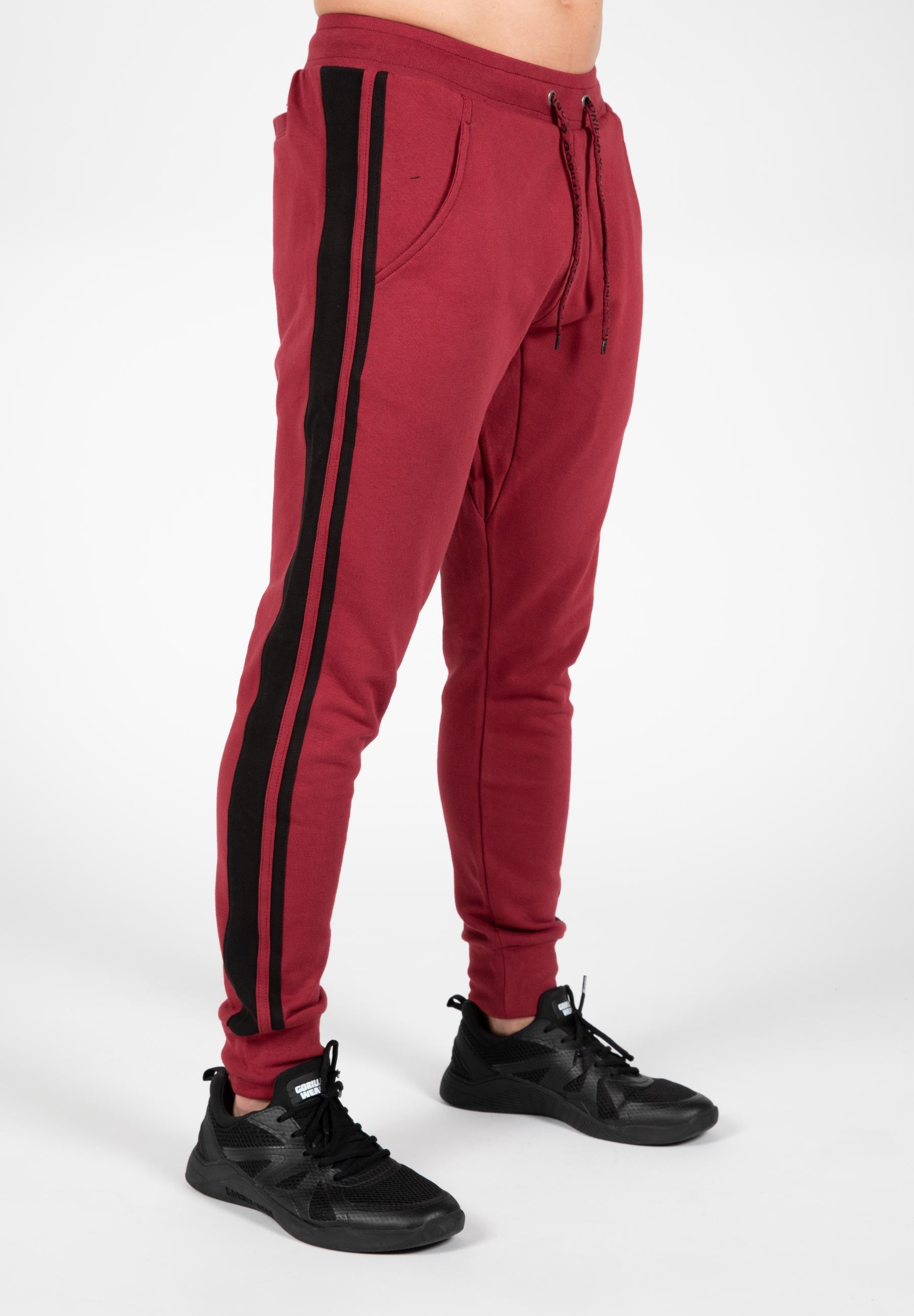 Banks Sweatpants Burgundy Red/Black GorillaWearUsa